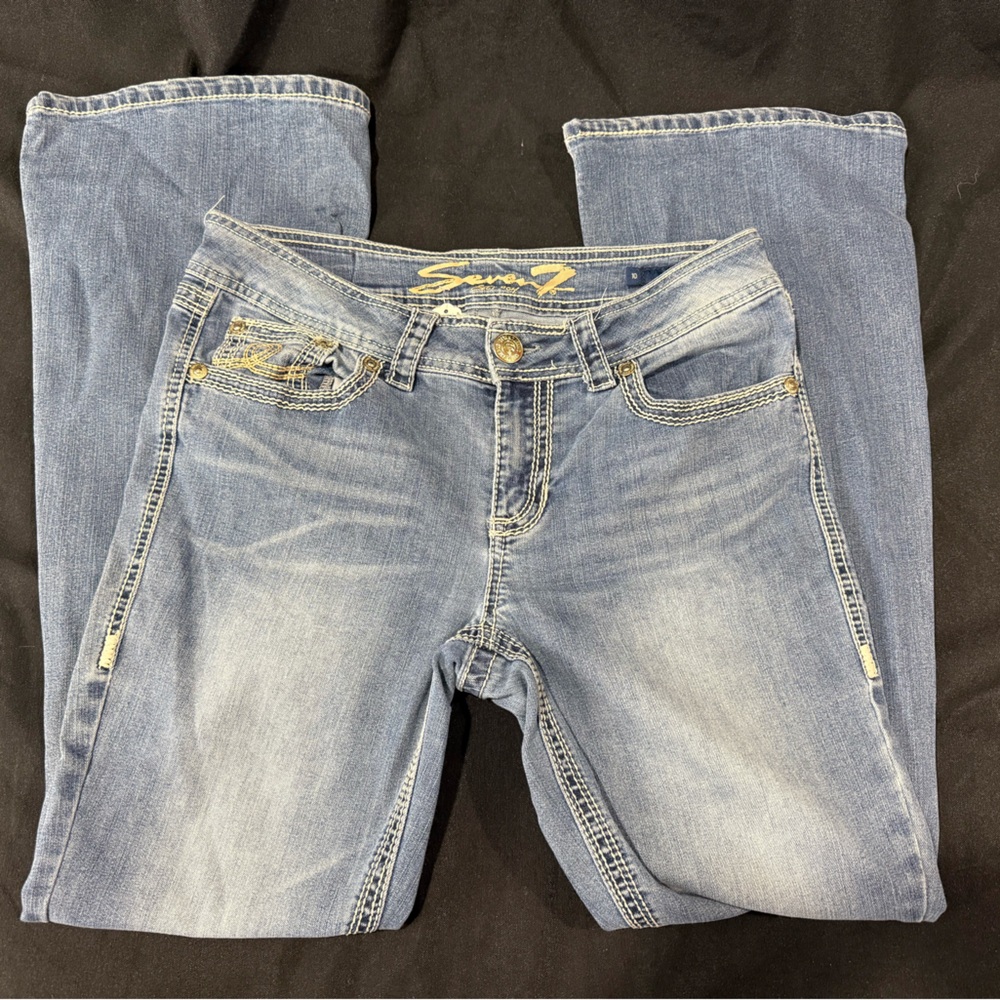 Seven7 Women's Flare Jeans - Light Blue